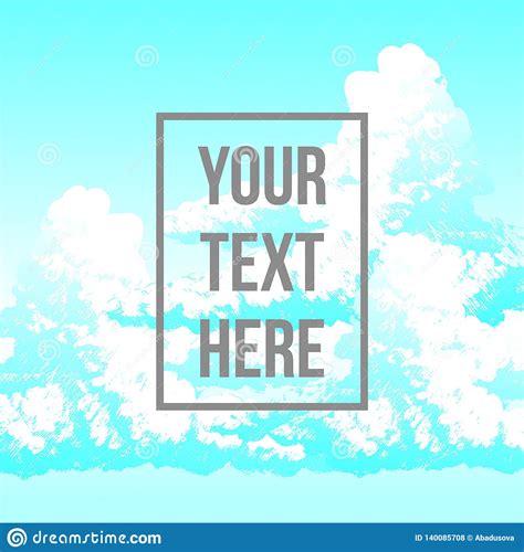 Vector Hand Drawn Sketch of Abstract Clouds Illustration on Blue Background Stock Vector ...