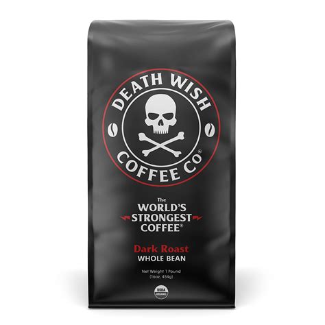 Buy DEATH WISH Whole Bean Coffee Dark Roast - The World's Strongest Coffee Bean - USA Organic ...