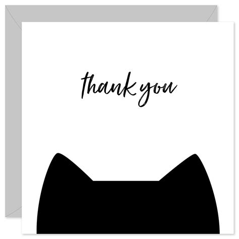 Cat Thank You Card Thanks Card Card for Cat Lover Cat Card - Etsy