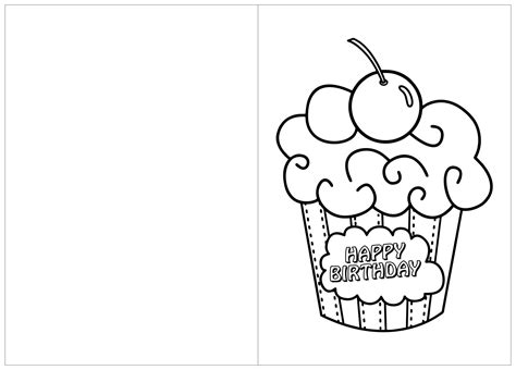 printable foldable happy birthday coloring card - printable unicorn ...