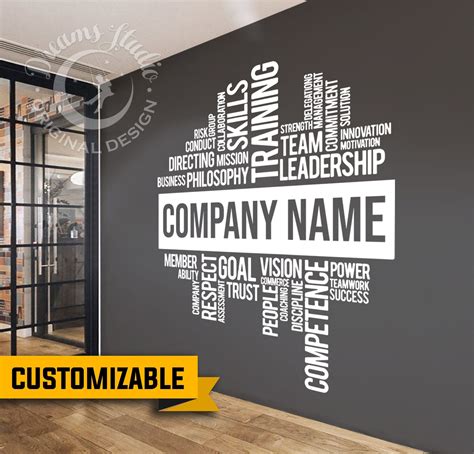 BIG CUSTOMIZABLE OFFICE Wall Vinyl Decal Motivational, Inspirational ...