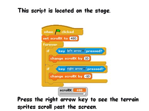 Scrolling Platformer Game Template on Scratch