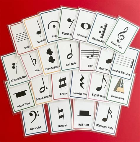 24 Music Symbol Flashcards and Draw the Music Symbol Worksheet A Fun Intro to Music Symbols ...