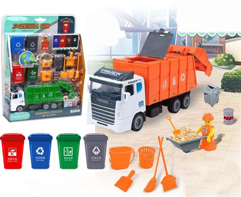 Garbage Truck Toys Green Recycle Trucks Dump Recycling Waste ...