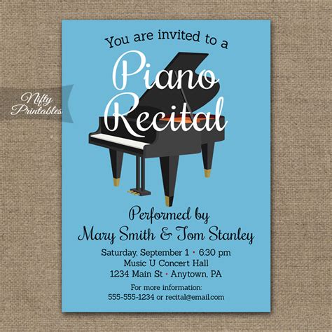 Piano Recital Invitation - Nifty Printables