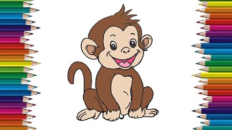 How to draw a baby monkey cute and easy | Cartoon monkey drawing step by step - YouTube