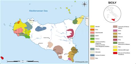 Italy Map of Vineyards Wine Regions