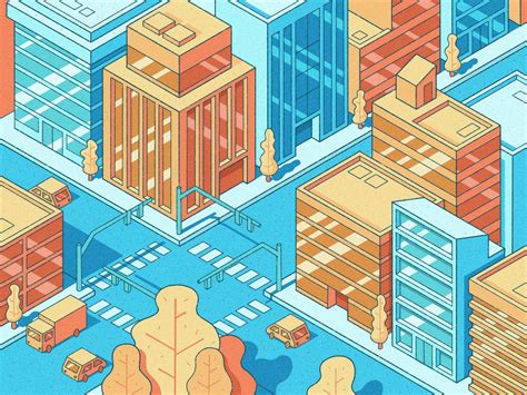 Hand-Drawn Isometric City | Isometric illustration, City illustration ...