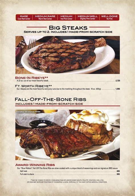 Texas Roadhouse Menu With Prices