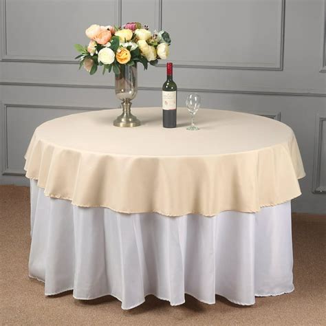 Efavormart 70" Round Linens Beige Wholesale Linens Polyester Tablecloths Round Tablecloth For ...