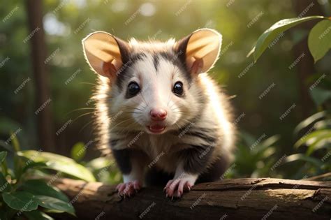 Premium AI Image | A cute baby Virginia opossum happy animal