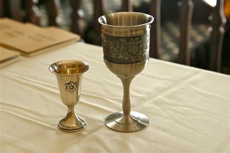 Shabbat Kiddush cups to perform the auspicious Kiddush for Shabbat