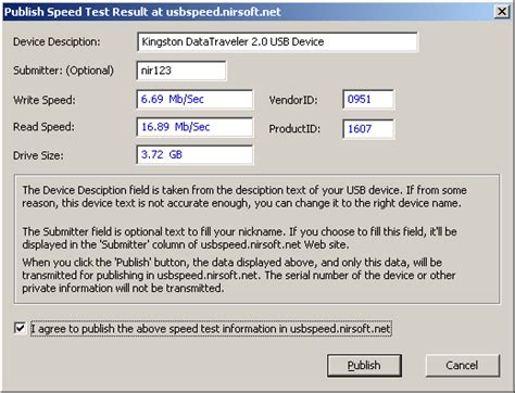 Publish a speed test of your USB flash drive