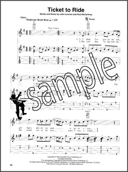 The Beatles for Banjo 5-String Banjo TAB & Music Notation Book Melody ...