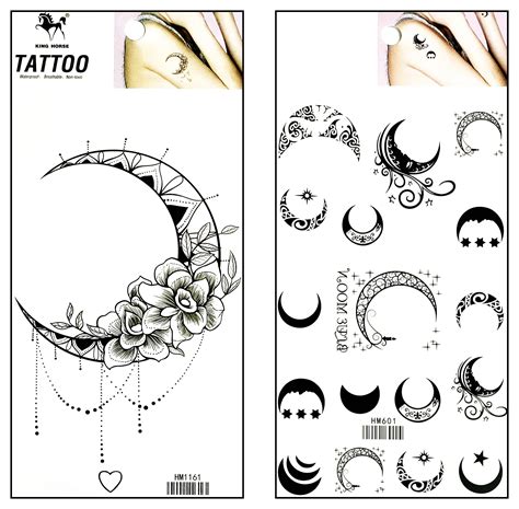 Cartoon Crescent Moon Tattoo