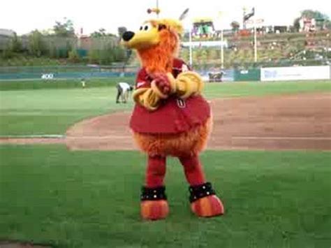 Albuquerque Isotopes Mascot Orbit Harasses Iowa Cubs Fan - YouTube