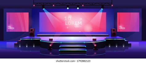 Stage Conference Hall Presentation Concert Scene Stock Vector (Royalty ...