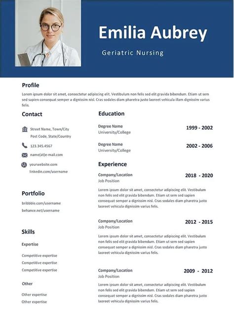 Free Geriatric Nursing Resume Template with Simple Look in 2021 | Geriatric nursing, Nursing ...