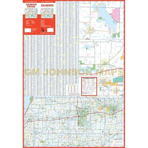 Kalamazoo, Michigan Street Map - GM Johnson Maps