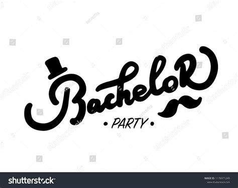 Bachelor party, Vector banner with the text, Hand sketched Bachelor party lettering typography ...