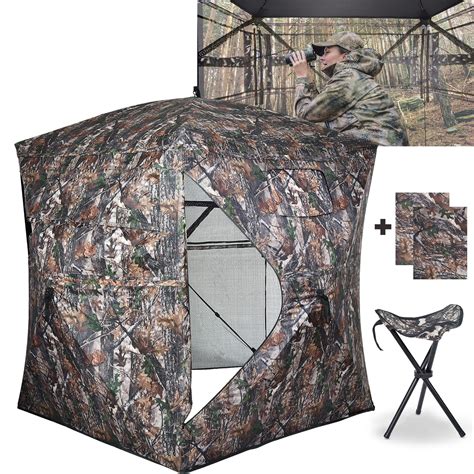 XProudeer Hunting Blind See Through Ground Blinds with 270 Degree,2-3 ...