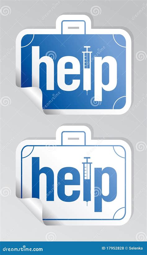 Help stickers set. stock vector. Illustration of cross - 17952828