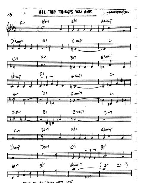 All The Things You Are Chords – Hammerstein/Kern | Lead sheet, Jazz sheet music, Saxophone sheet ...