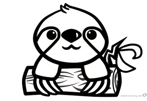 Cartoon Sloth Coloring Pages Sketch Coloring Page