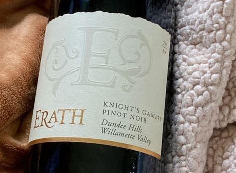 Oregon wine: 2019 Erath Winery Knight’s Gambit Pinot noir – Winerabble