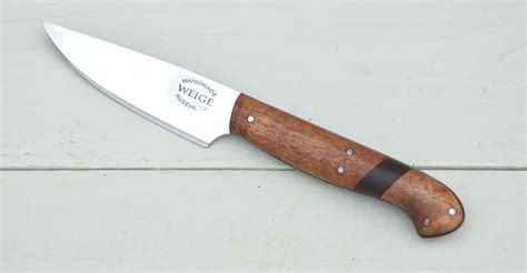 Paring knife in S30V steel w/ lignum vitae handle and rosewood bolster ...