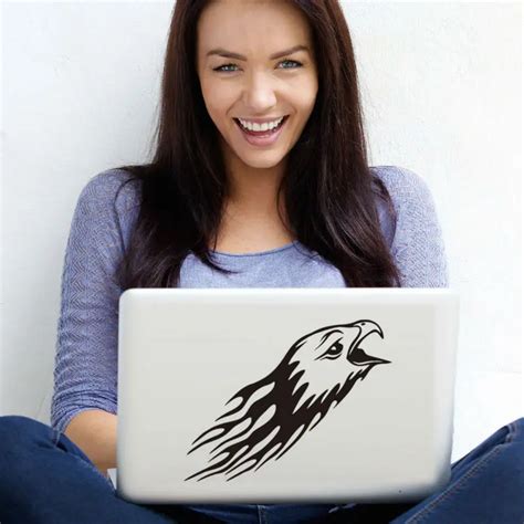 Flame Eagle Head Vinyl Computer Stickers Waterproof Removable Funny ...