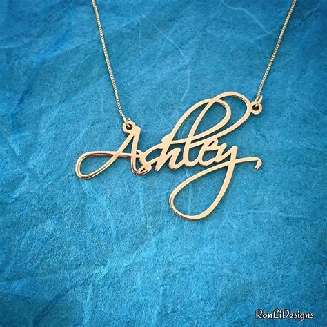 Gold Ashley Necklace / Name Necklace that says Ashley Gold | Etsy