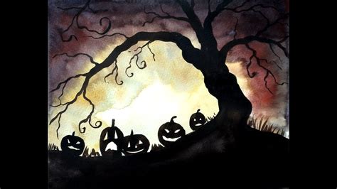 Halloween Watercolor Painting: Step by Step Tutorial - Paint with David - YouTube