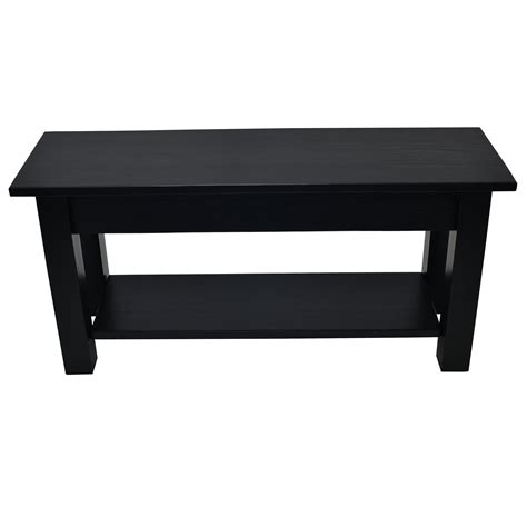 Black Bench with Shelf - 30 - Walmart.com