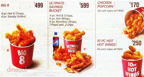 Menu of KFC, Vadiwadi, Vadodara | Dineout discovery