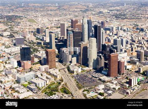 Downtown Los Angeles aerial view Stock Photo - Alamy