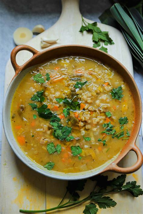 Pearl Barley and Leek Soup - Lucy & Lentils