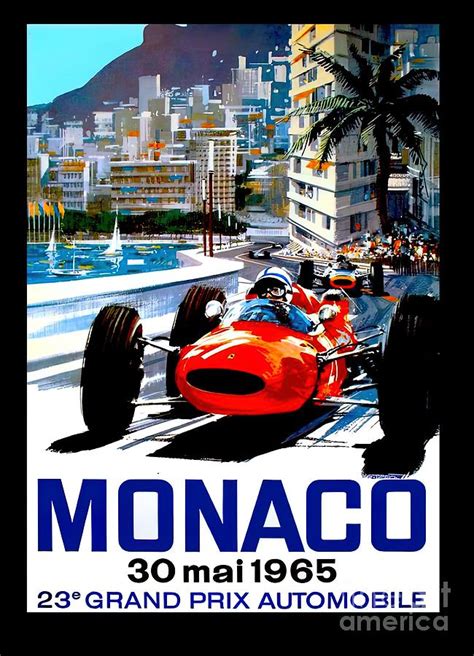 MONACO GRAND PRIX Vintage Auto Racing Print Painting by Roberts Mason ...