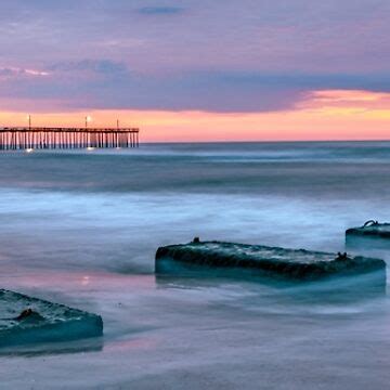 "Nags Head Pier And Concrete Ocean Blocks At Sunrise Panorama" Art Print for Sale by Gregory ...