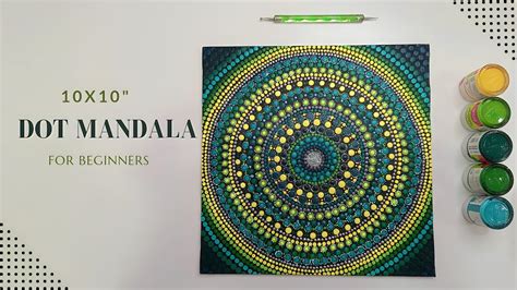 Dot Mandala Painting on 10x10 Canvas Board | Tips and Tricks |Step by Step Tutorial for ...