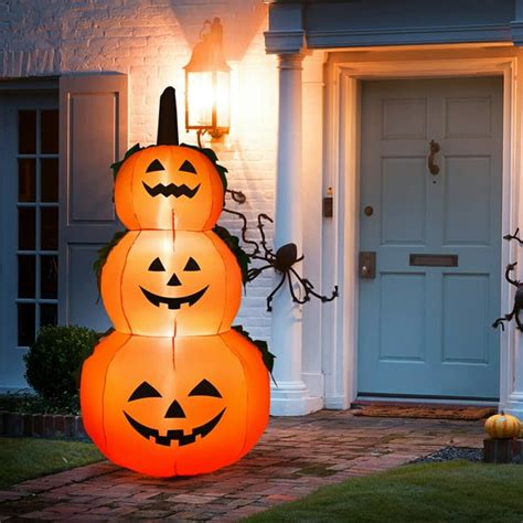 Giantex Halloween 6FT Inflatable Stacked Pumpkins With LED Lights Blow ...