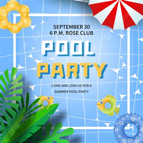 Swimming Pool Party Diagram Template Download on Pngtree