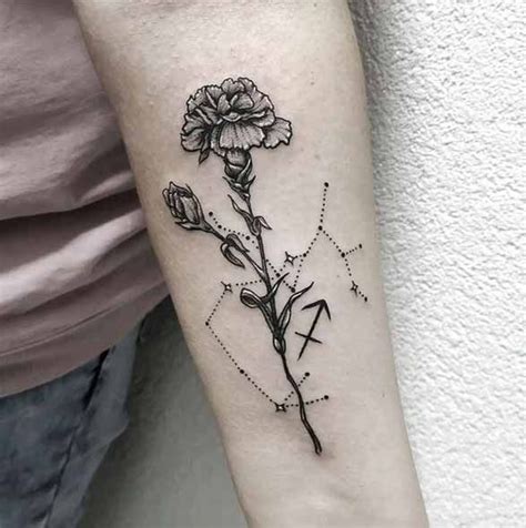 Carnation sagittarius tattoo by @jotzet.tattoo | Sagittarius tattoo ...