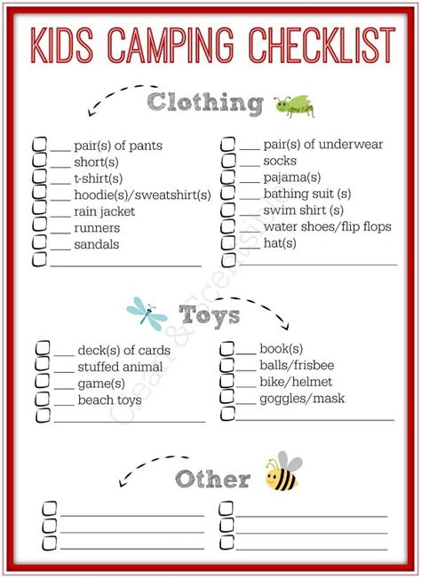 I Hoard Free Printables: Camping Checklist for Kids