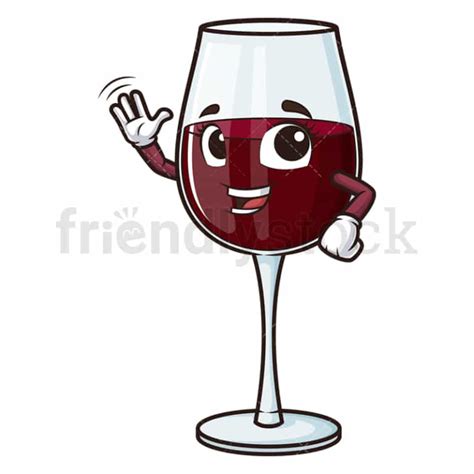 Happy Wine Glass Cartoon Clipart Vector - FriendlyStock