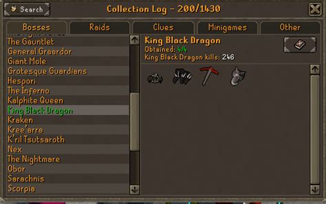 KBD collection log completed at 246 kc : r/2007scape