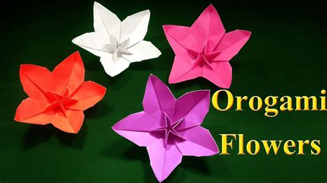 #origamiFlowers-How to make origami flowers easy step by step - YouTube