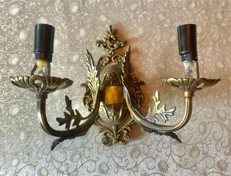 Antique Ornate Victorian cast solid bronze brass electric wall | Etsy | Wall sconce lighting ...
