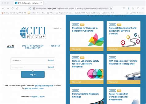 Gif Guide: Navigating CITI Program to Add Required Human Subjects Protection Training Courses ...