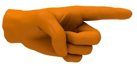 orange colored hand pointing finger - Wisc-Online OER